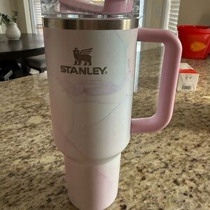 valentine’s Stanley Pink and White marble Tumbler